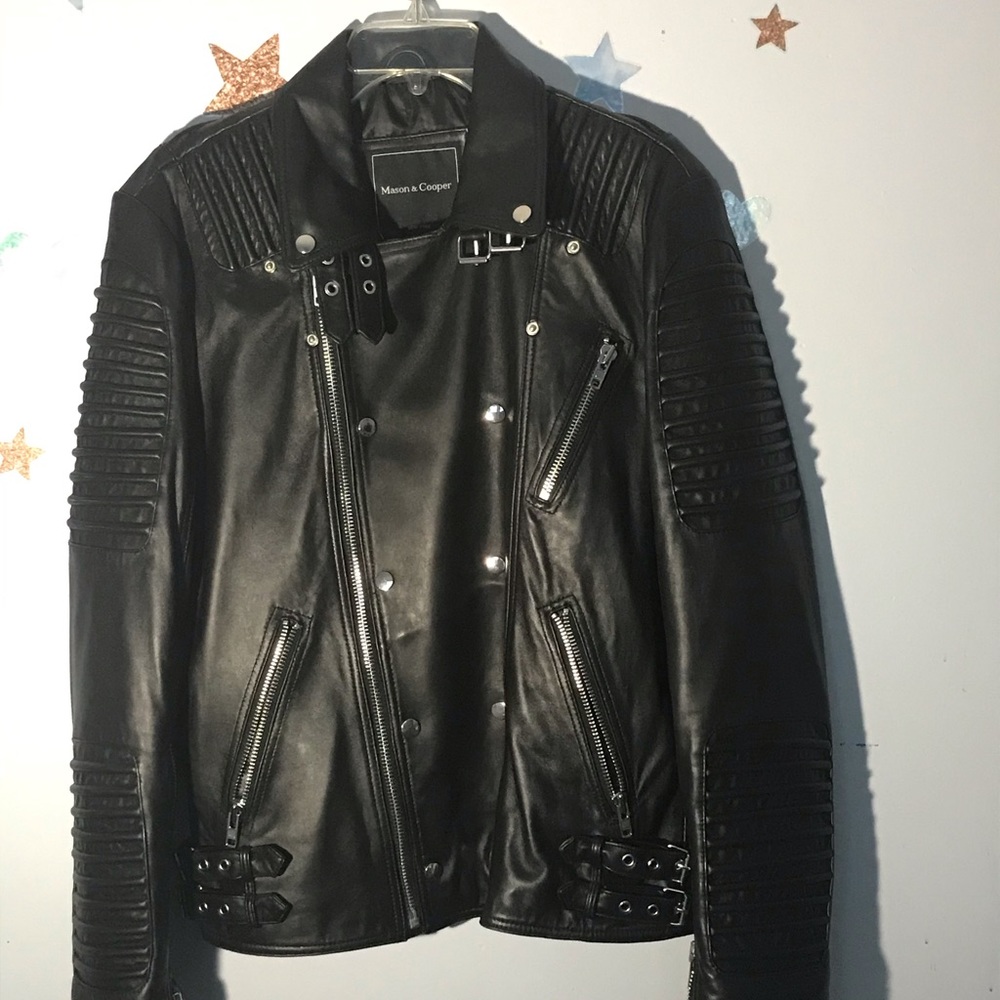 Men's Mason & Cooper black leather jacket